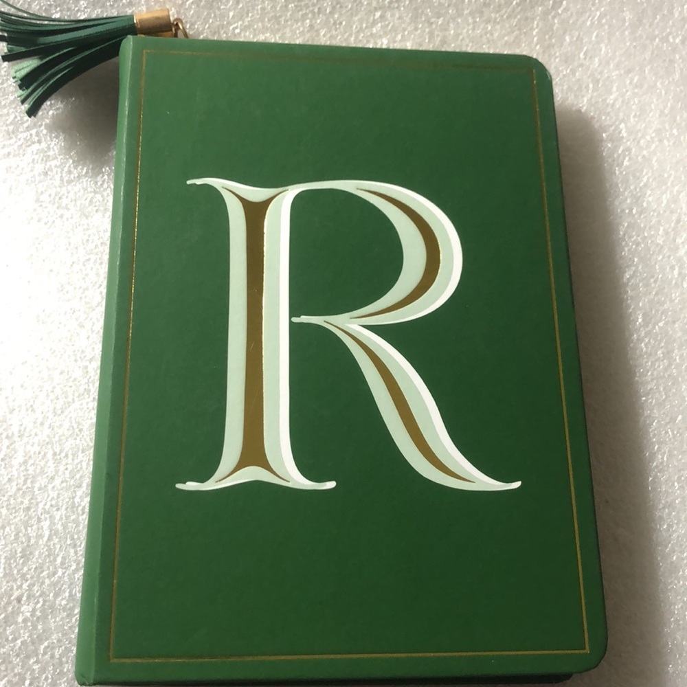 Alphabet “R” note book with golden details